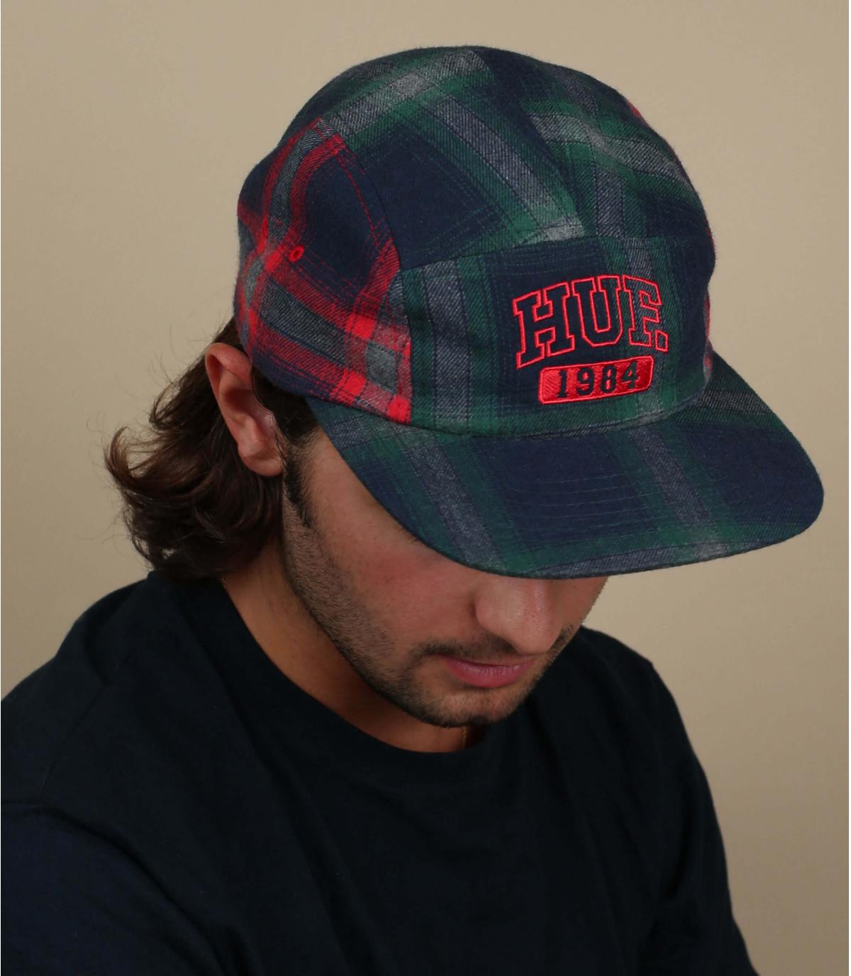 Huf plaid 5 panel cap - 5 Panel Vicious dark navy Huf : Headict